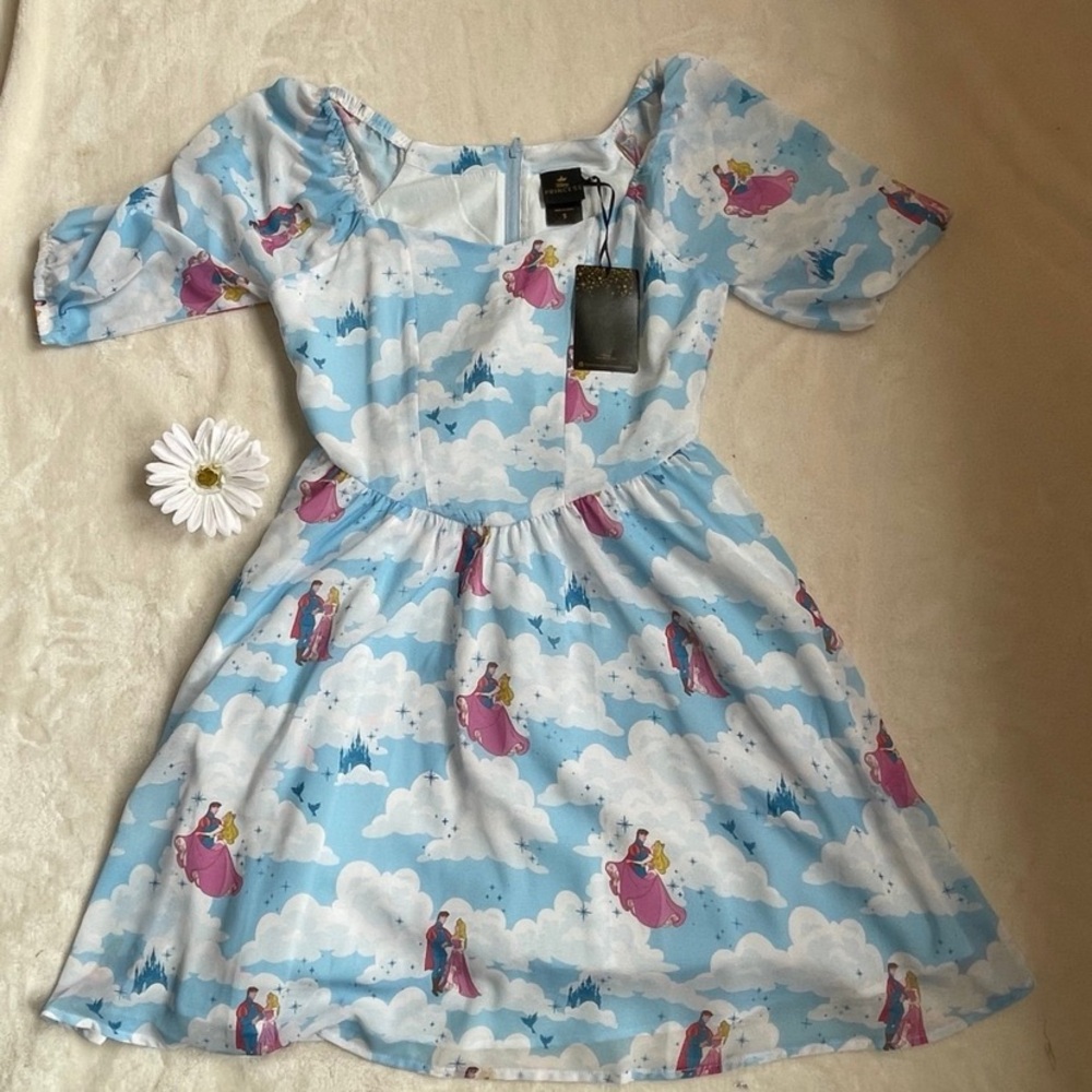 NWT Her Universe Disney Sleeping Beauty Clouds Long-Sleeve Dress - Picture 3 of 6